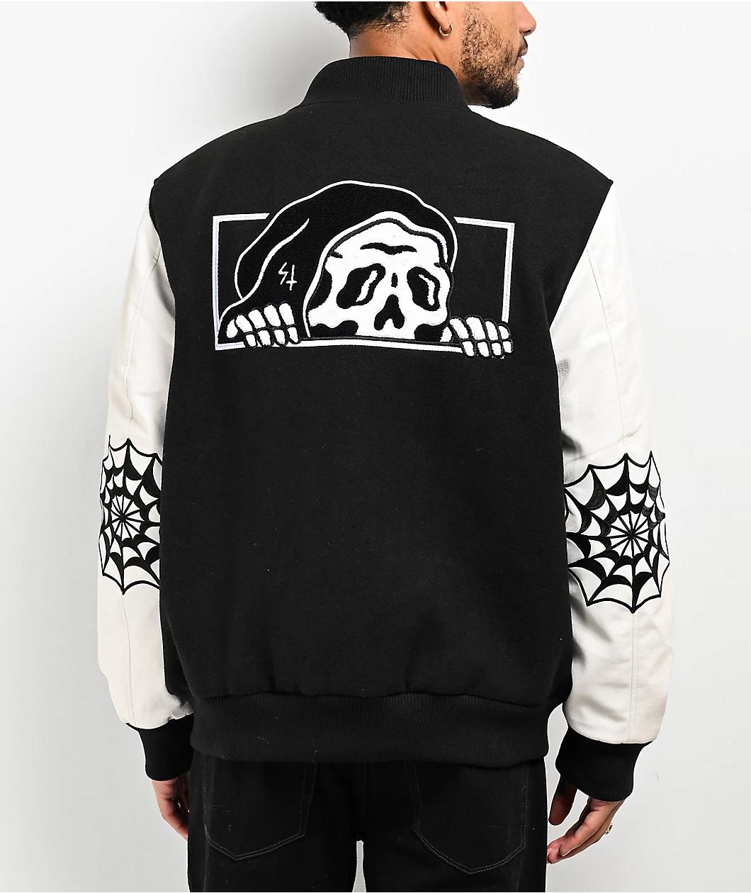 Lurking Class by Sketchy Tank Box Logo Black Varsity Jacket Product Image