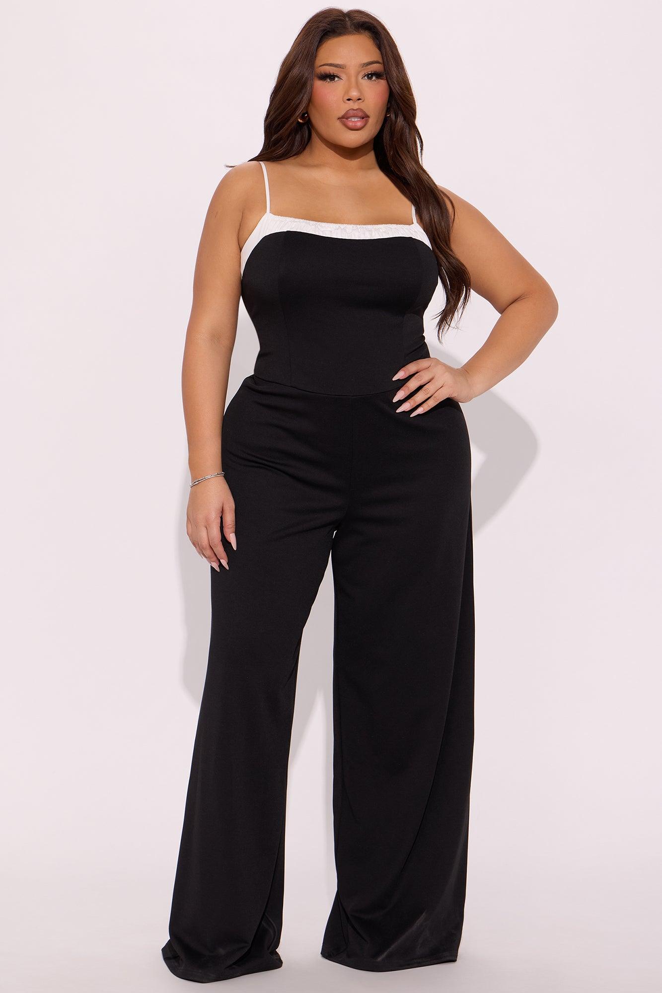 Fine Wine Jumpsuit - Black/White Product Image