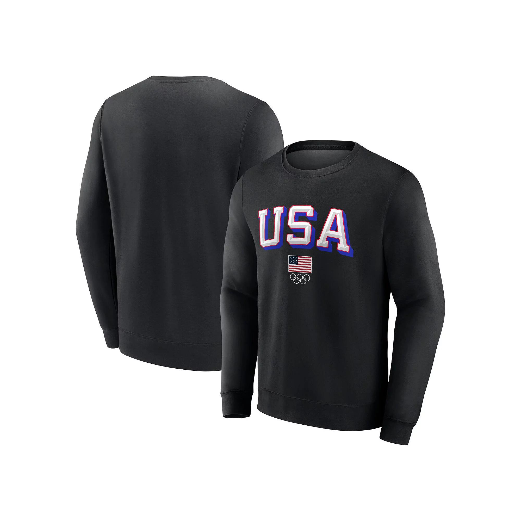 Men's Fanatics Branded Black Team USA Logo Victory Pullover Sweatshirt, Size: XL, Usa Black Product Image