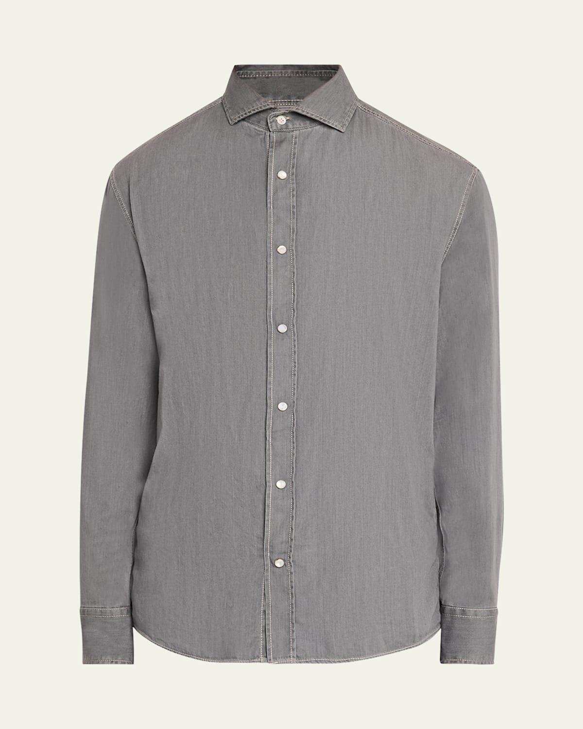 Men's Denim Snap-Front Sport Shirt Product Image