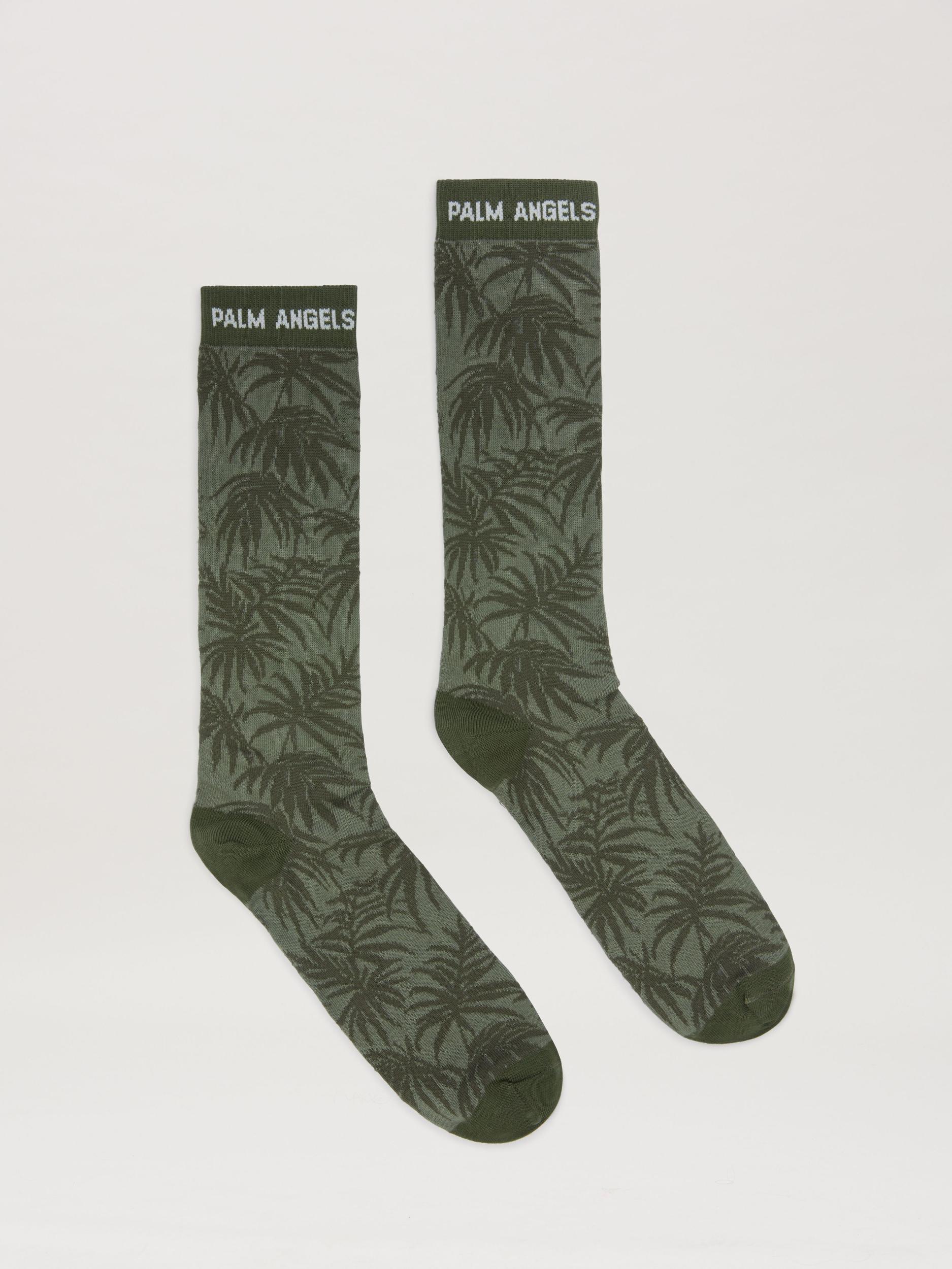JACQUARD PALMS LOGO SOCKS MILITARY GREEN Product Image