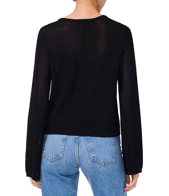 1. STATE Crew Neck Long Flare Sleeve Mesh Top Product Image