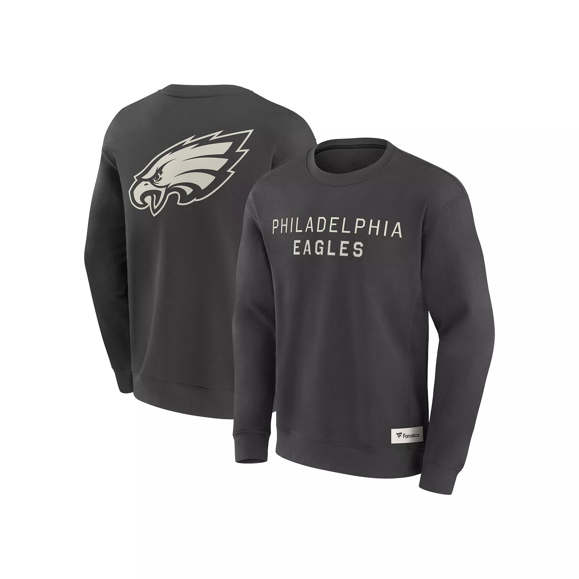 Men's Fanatics Charcoal Philadelphia Eagles Elements Future Ground Lettering Pullover Sweatshirt,  Product Image