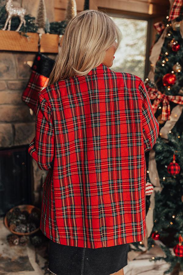 Festival Feels Plaid Blazer Curves Product Image