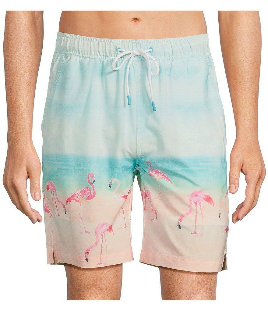 Caribbean Coastal Flamingo 8#double; Inseam Swim Trunks Product Image