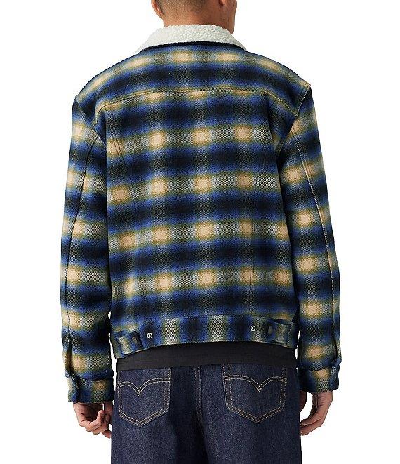 Levi's® Long Sleeve Zephyr Plaid Sherpa Wool Blend Trucker Jacket Product Image