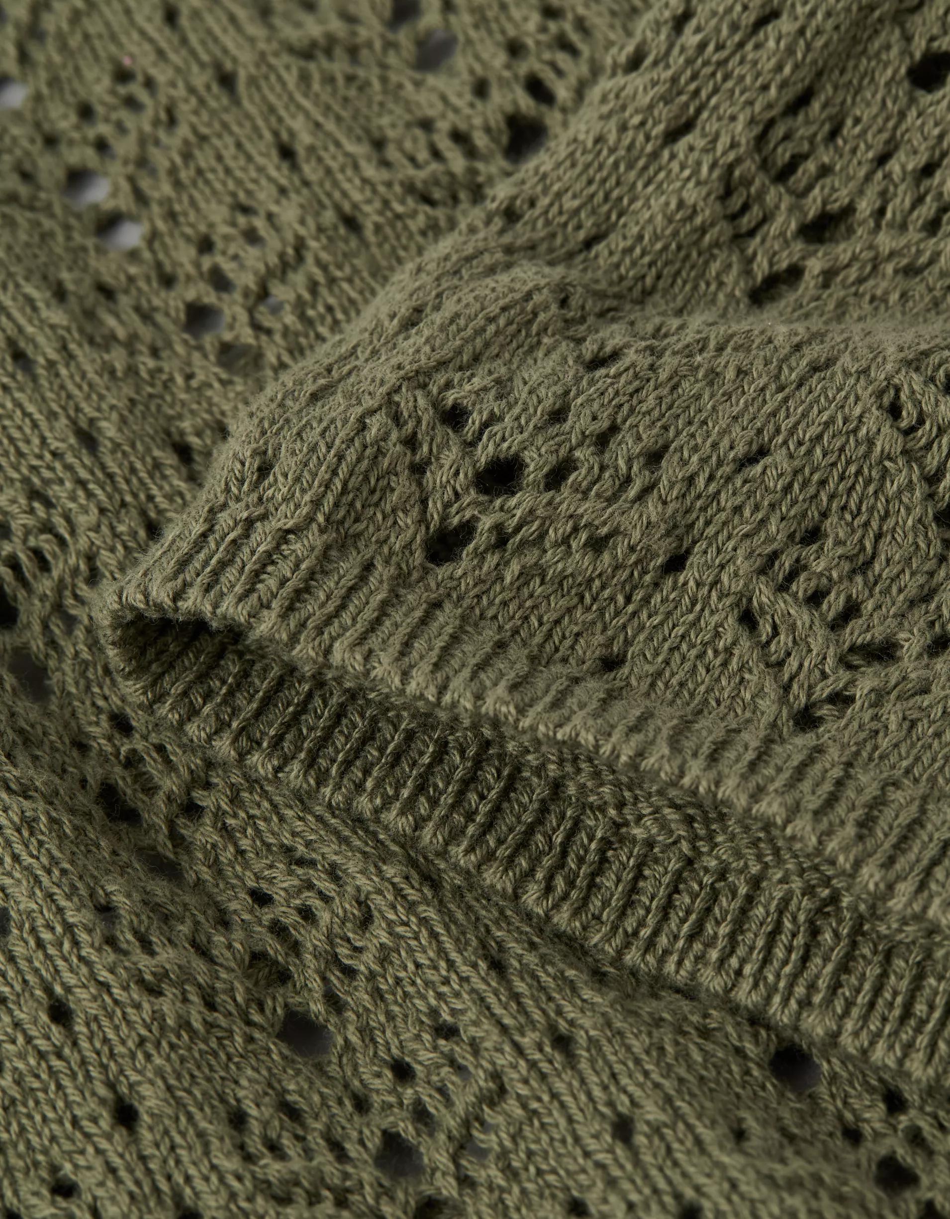 AE Lace-Up Back Crochet Sweater Product Image