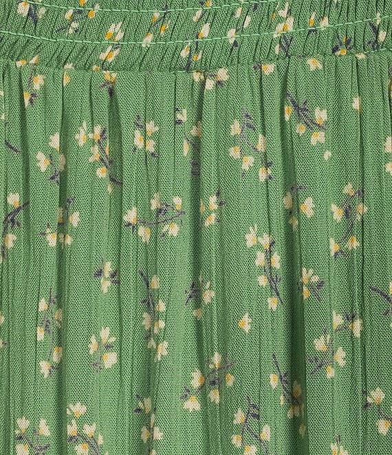 Angie Ditsy Floral Print Scoop Neck Short Sleeve Tie Front Empire Waist Dress Product Image