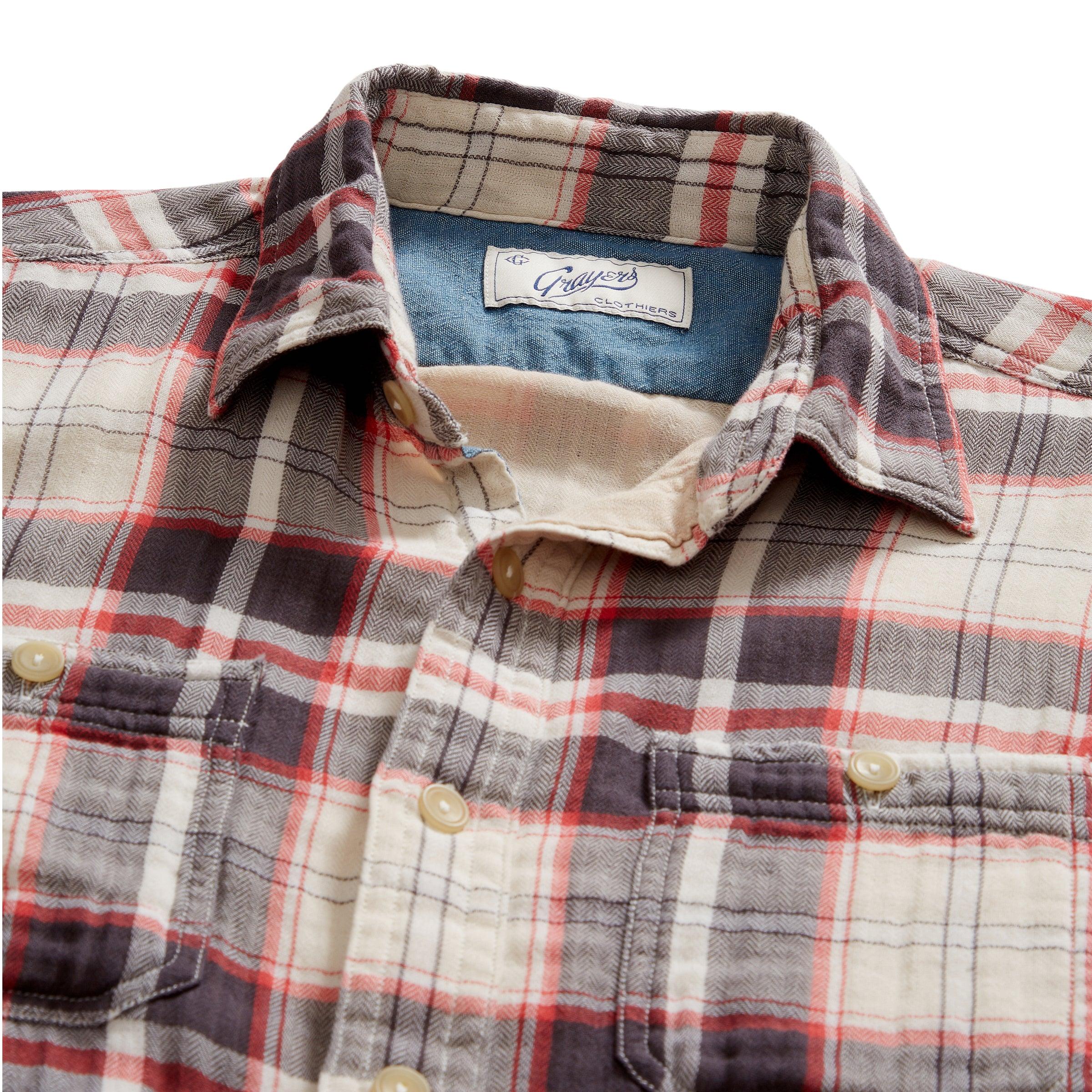 Rookley Double Cloth Shirt - Charcoal Red Plaid (Final Sale)* Product Image