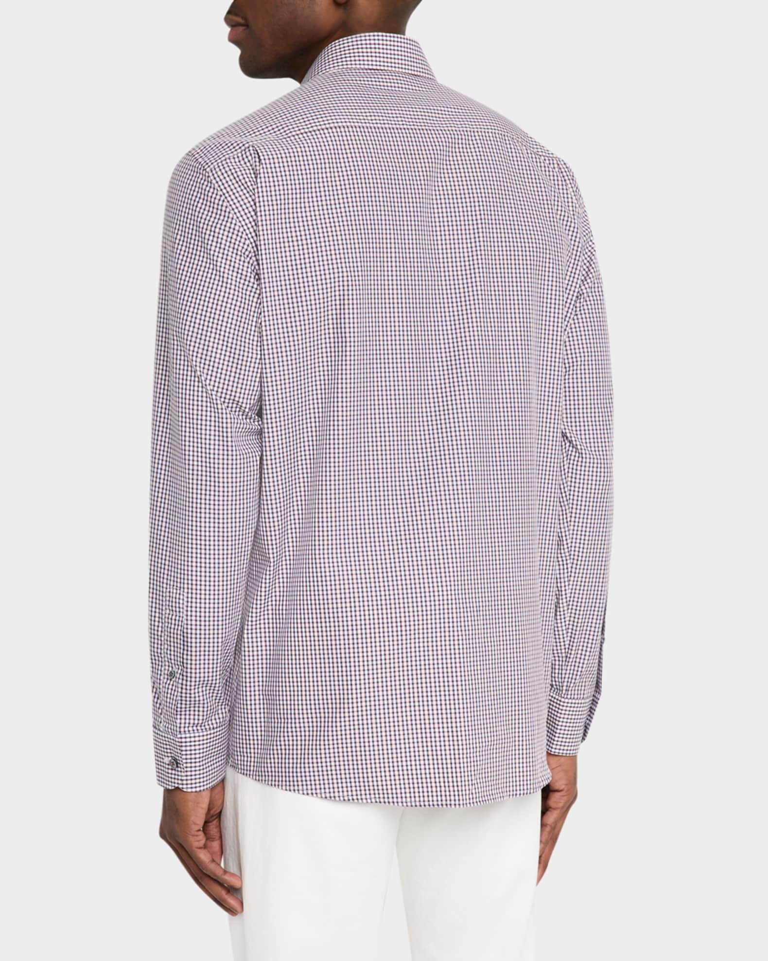 Men's Cotton Check Casual Button-Down Shirt Product Image