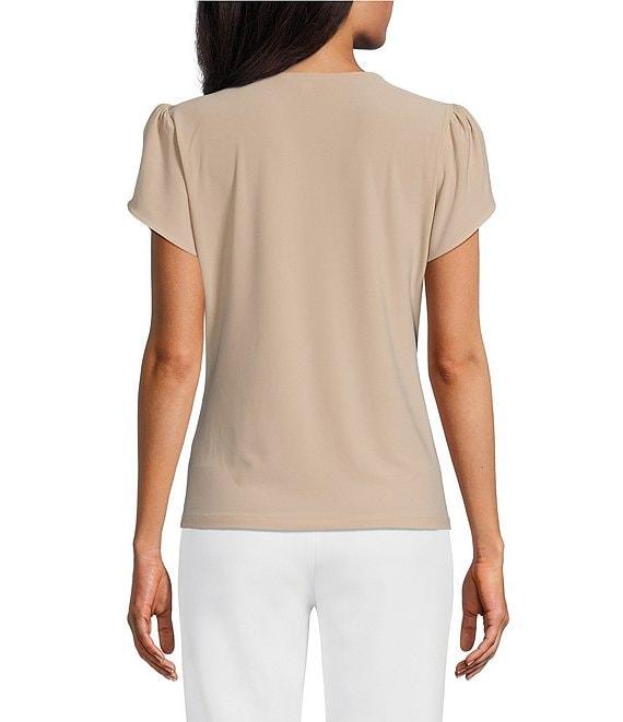 Preston & York Arianna Short Tulip Sleeve Crew Neck Knit Shirt Product Image