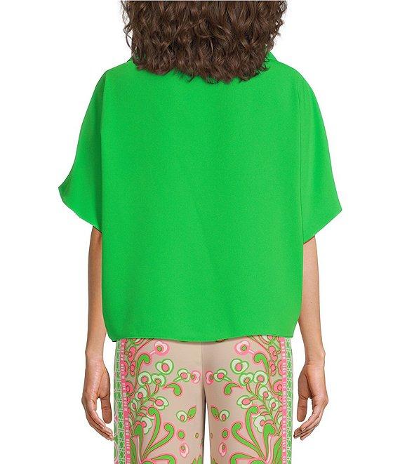 Trina Turk Honeysuckle Folded Boat Neck Short Dolman Sleeve Top Product Image