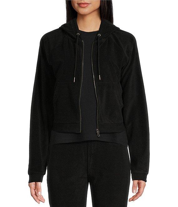 Volcom Lil Velour Zip Up Crop Hoodie Product Image
