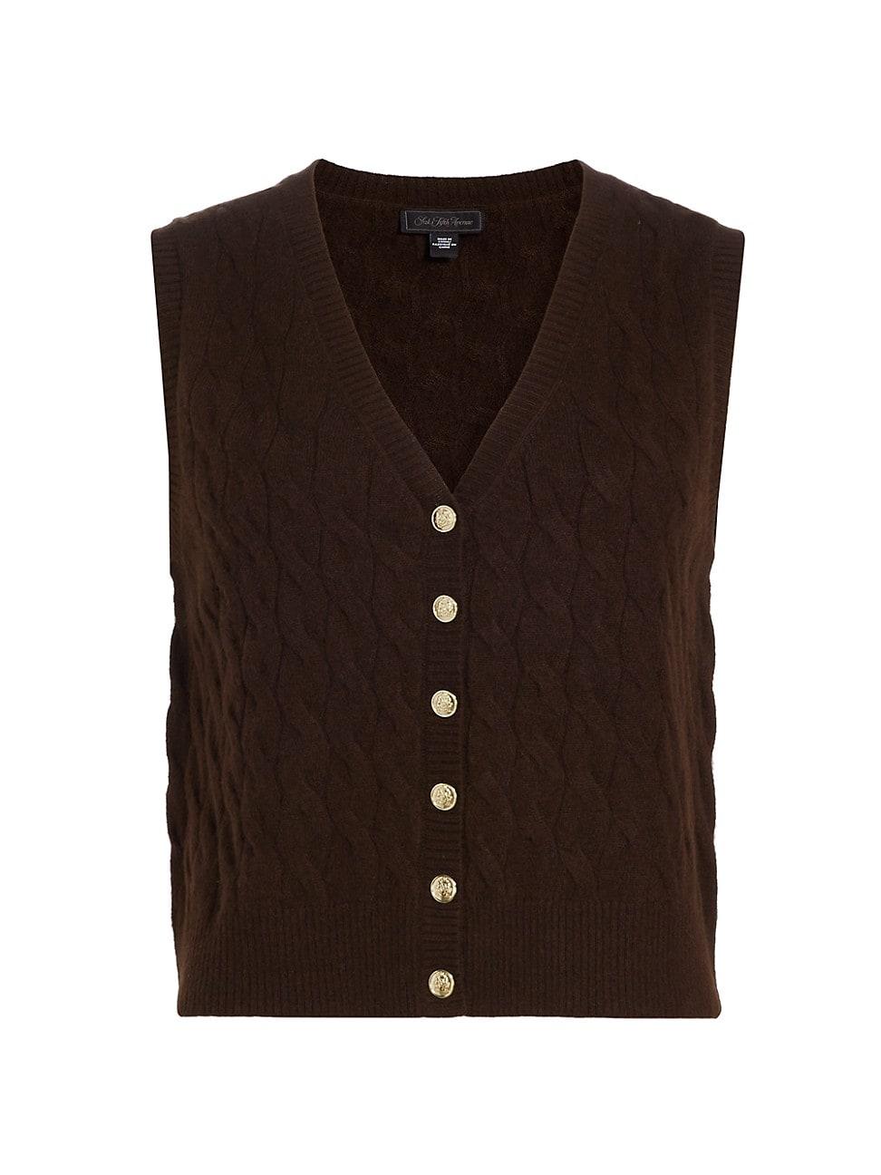 Womens Cable-Knit Cashmere Vest Product Image