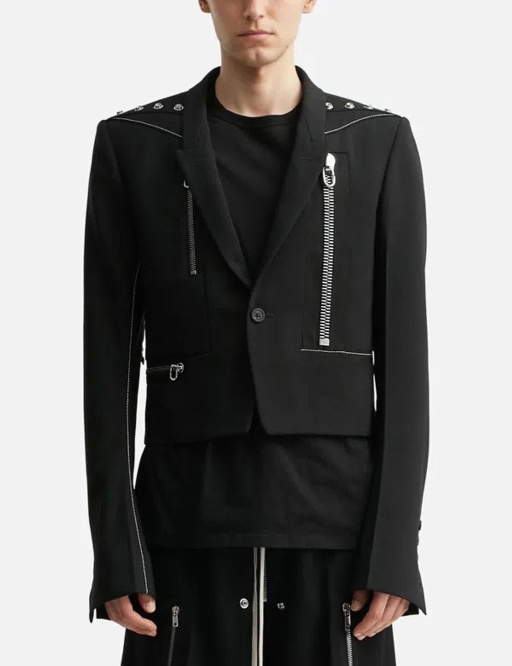 RICK OWENS Alice Studded Virgin Wool Blazer In Black Product Image