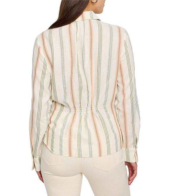 NIC + ZOE Striped Weekly V-Neck Long Sleeve Wrap Top Product Image