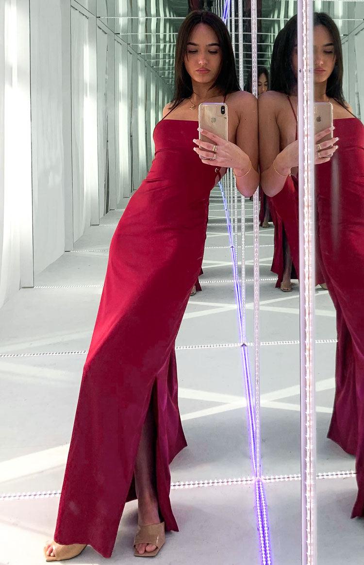 Manhattan Slip Formal Dress Wine Product Image