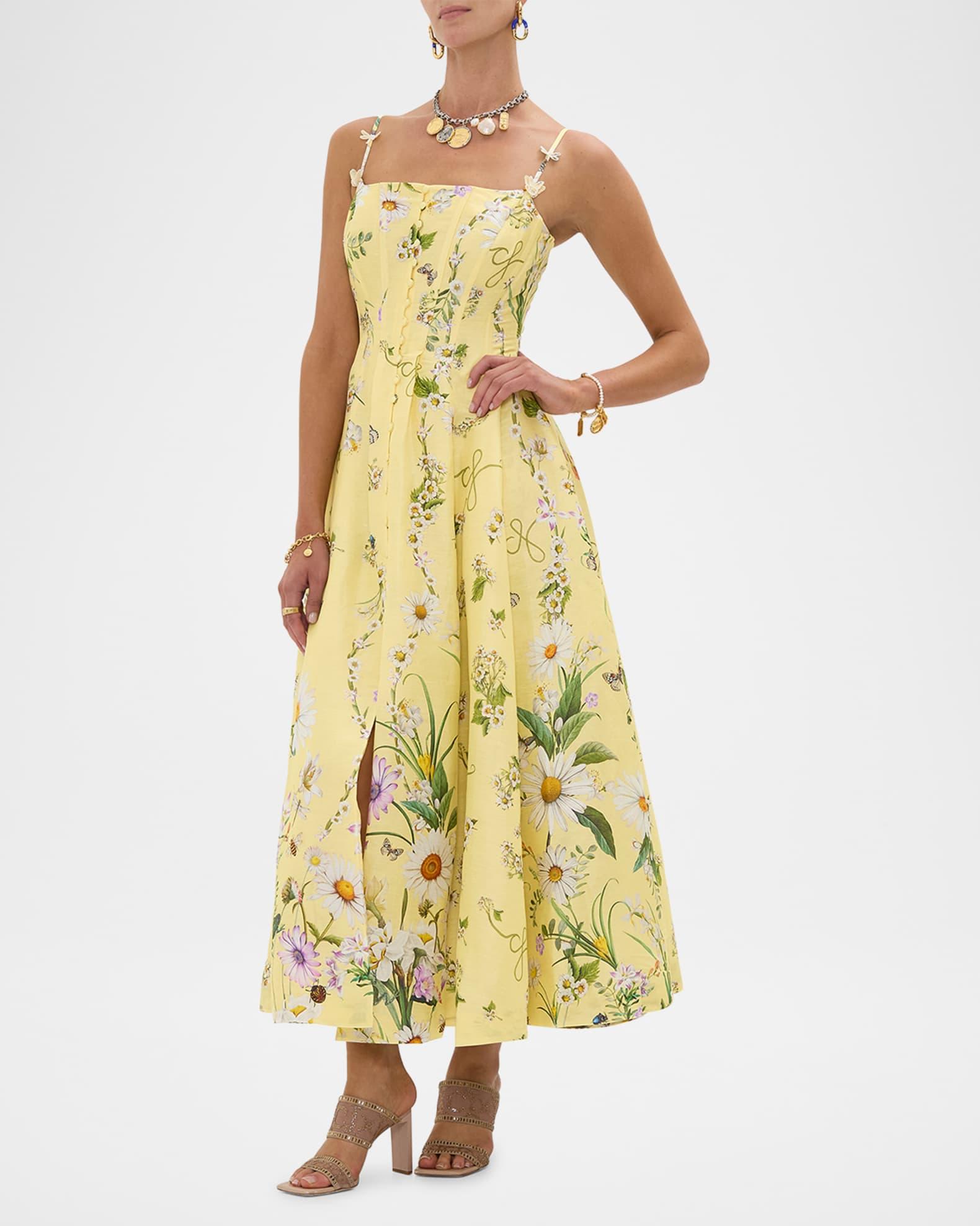 Daisy Chains Corset Dress with Long Flared Skirt Product Image