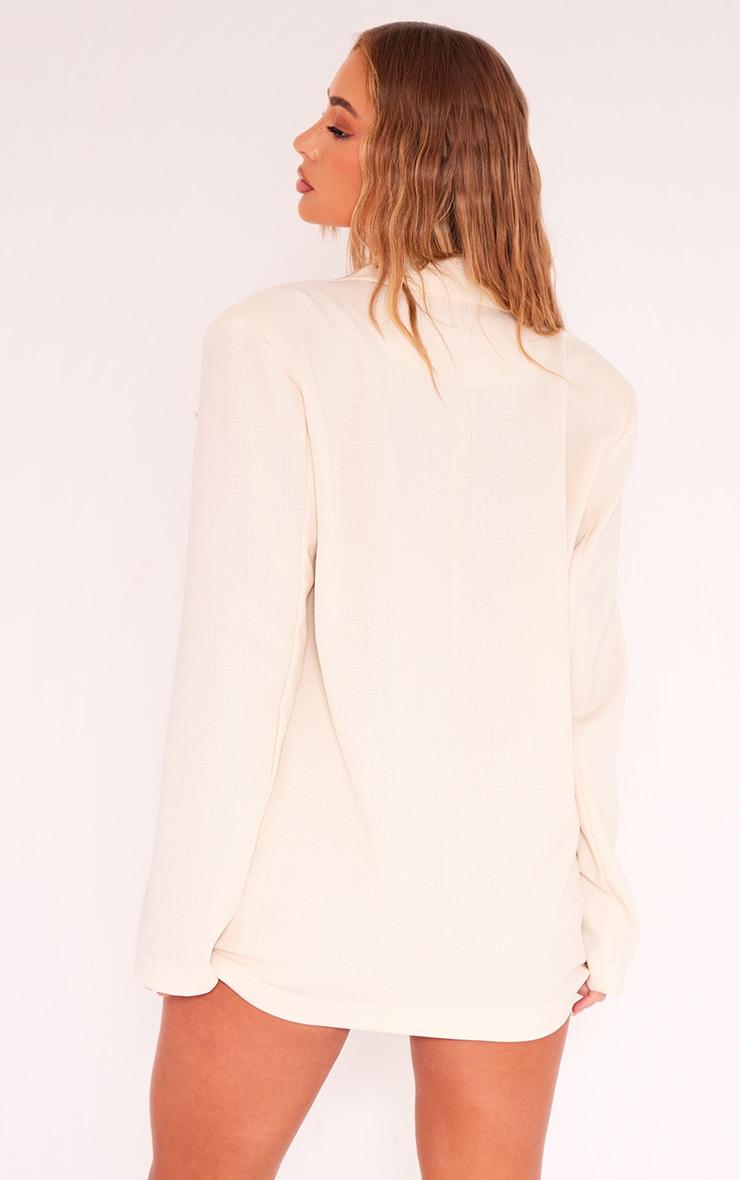 White Linen Look Buckle Detail Blazer Product Image