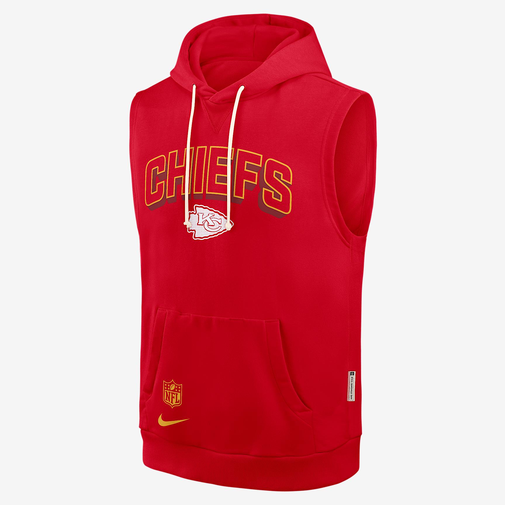 Kansas City Chiefs Sideline Nike Mens Dri-FIT NFL Sleeveless Pullover Hoodie | 03B465N7G-B27 Product Image
