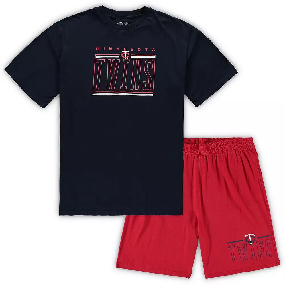 Men's Concepts Sport Navy/Red Minnesota Twins Big & Tall T-Shirt & Shorts Sleep Set, Size: 2XLT, Blue Product Image