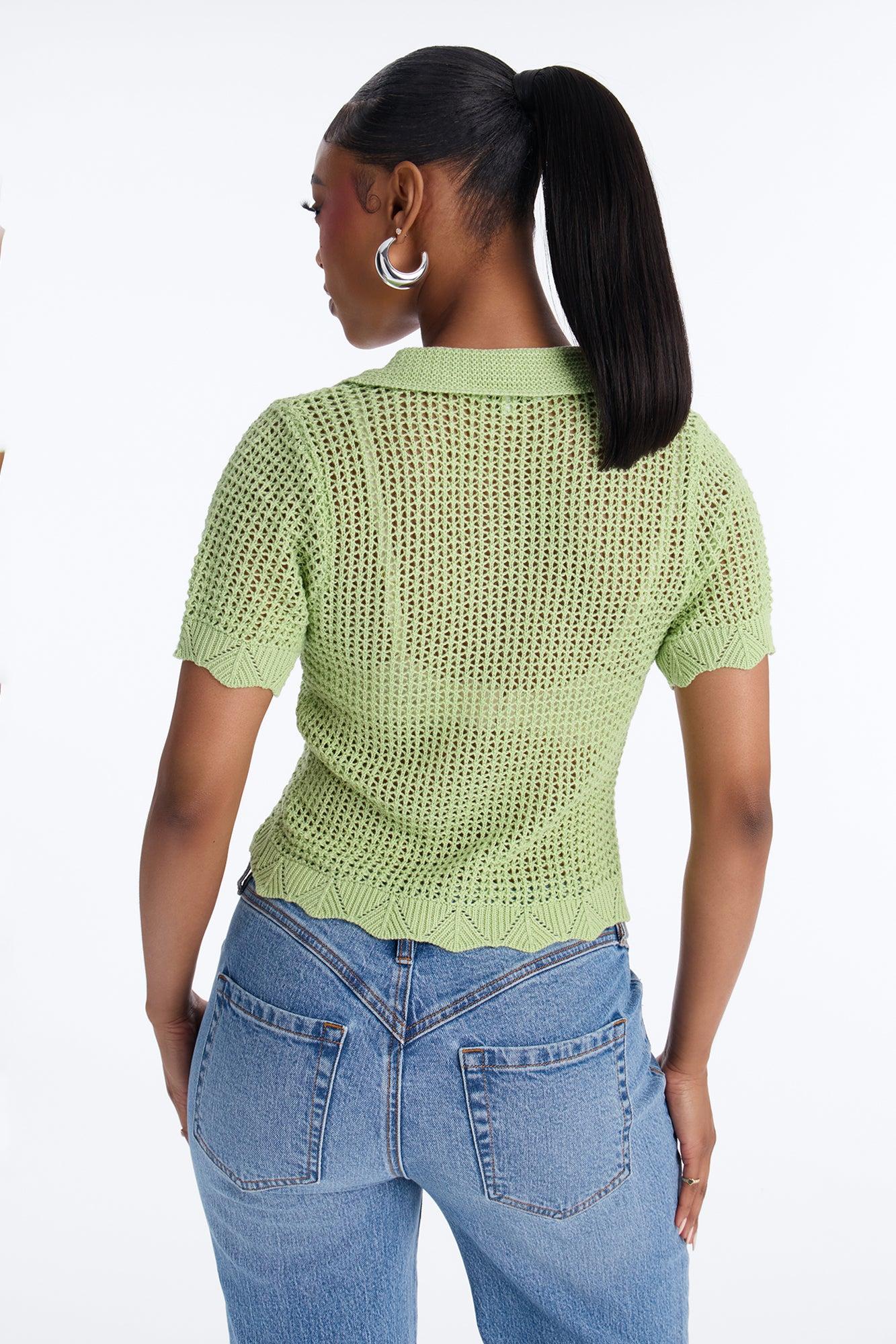 Jazzy Sweater Shirt - Sage Female Product Image