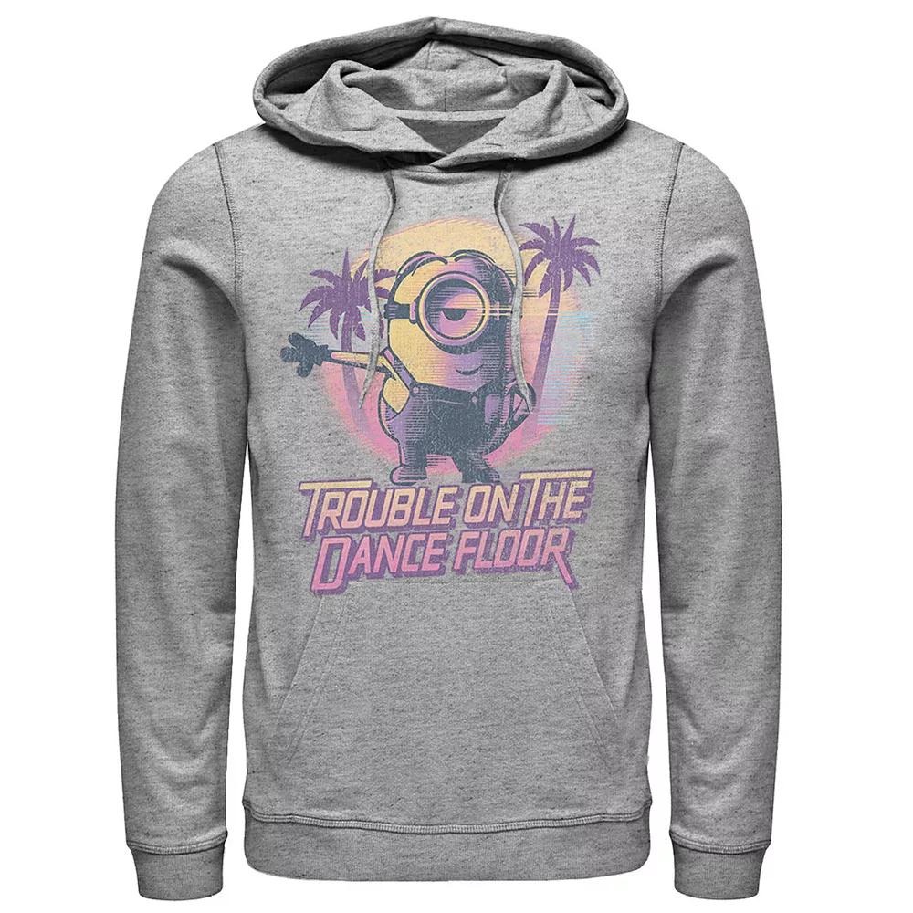 Men's Despicable Me Minions Tropical Dance Trouble Pullover Hoodie, Size: Small, Athletic Grey Product Image