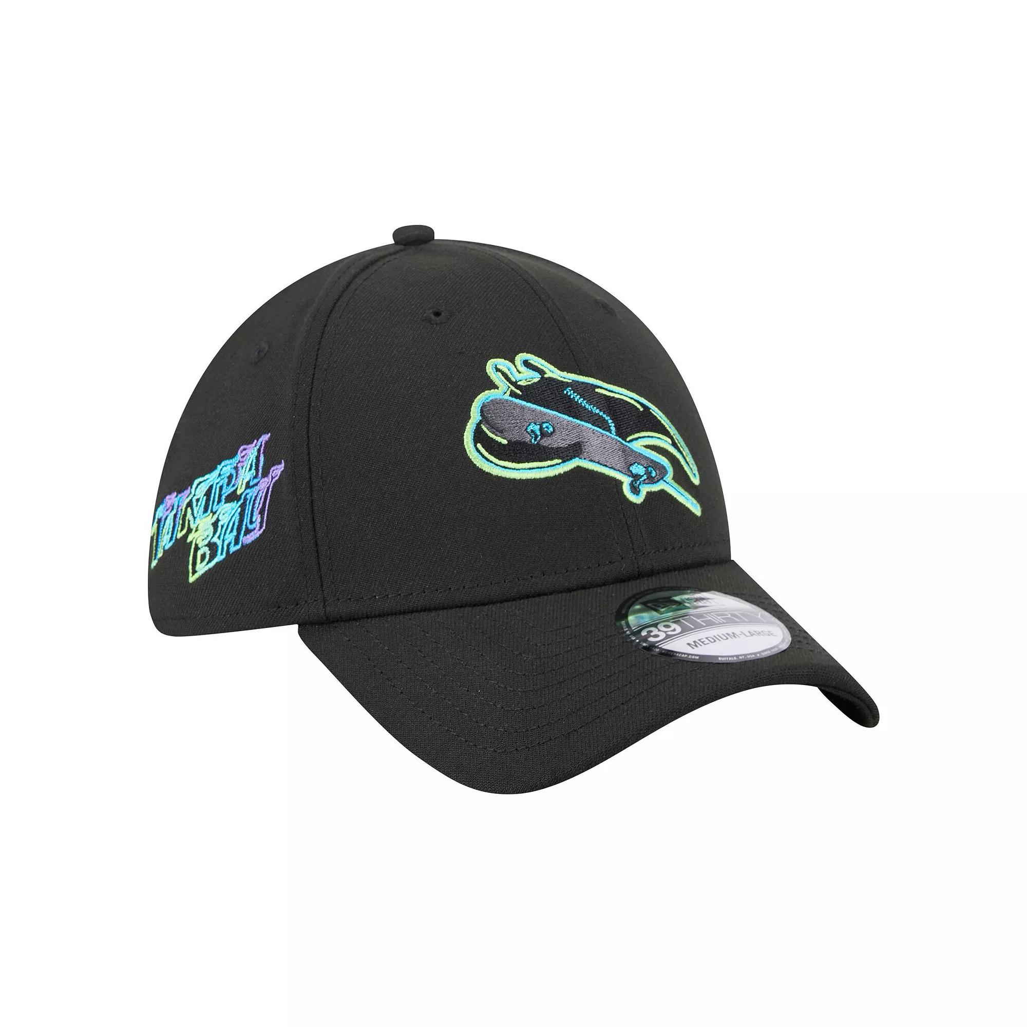 Men's New Era Black Tampa Bay Rays City Connect 39THIRTY Flex Hat,  Product Image