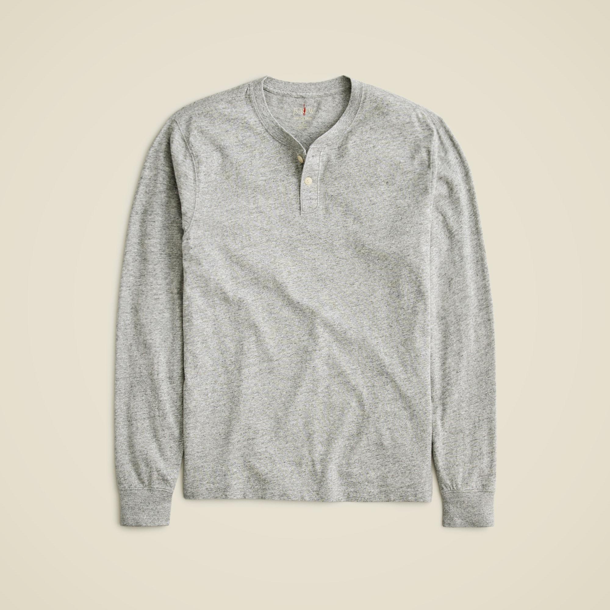 Vintage-wash cotton henley Product Image