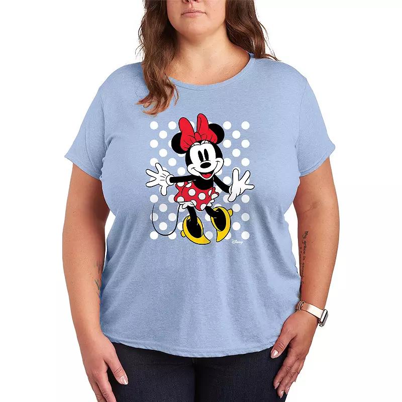 Disney's Minnie Mouse Plus With Dots Graphic Tee, Women's,  Product Image