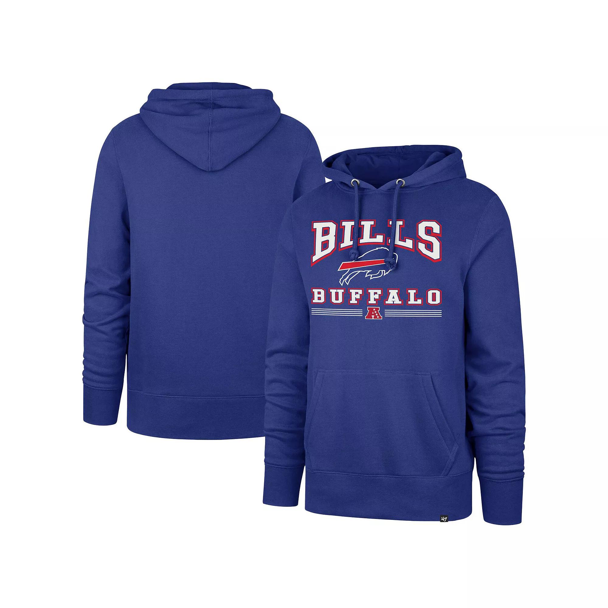 Men's '47 Royal Buffalo Bills Packed House Headline Pullover Hoodie, Size: 2XL, Blue Product Image