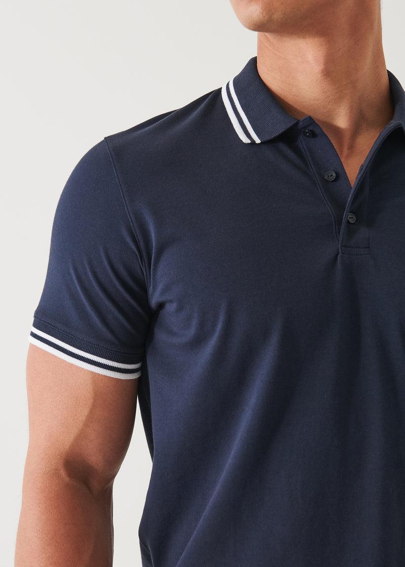 Patrick Assaraf Iconic Tipped Buttoned Polo Product Image