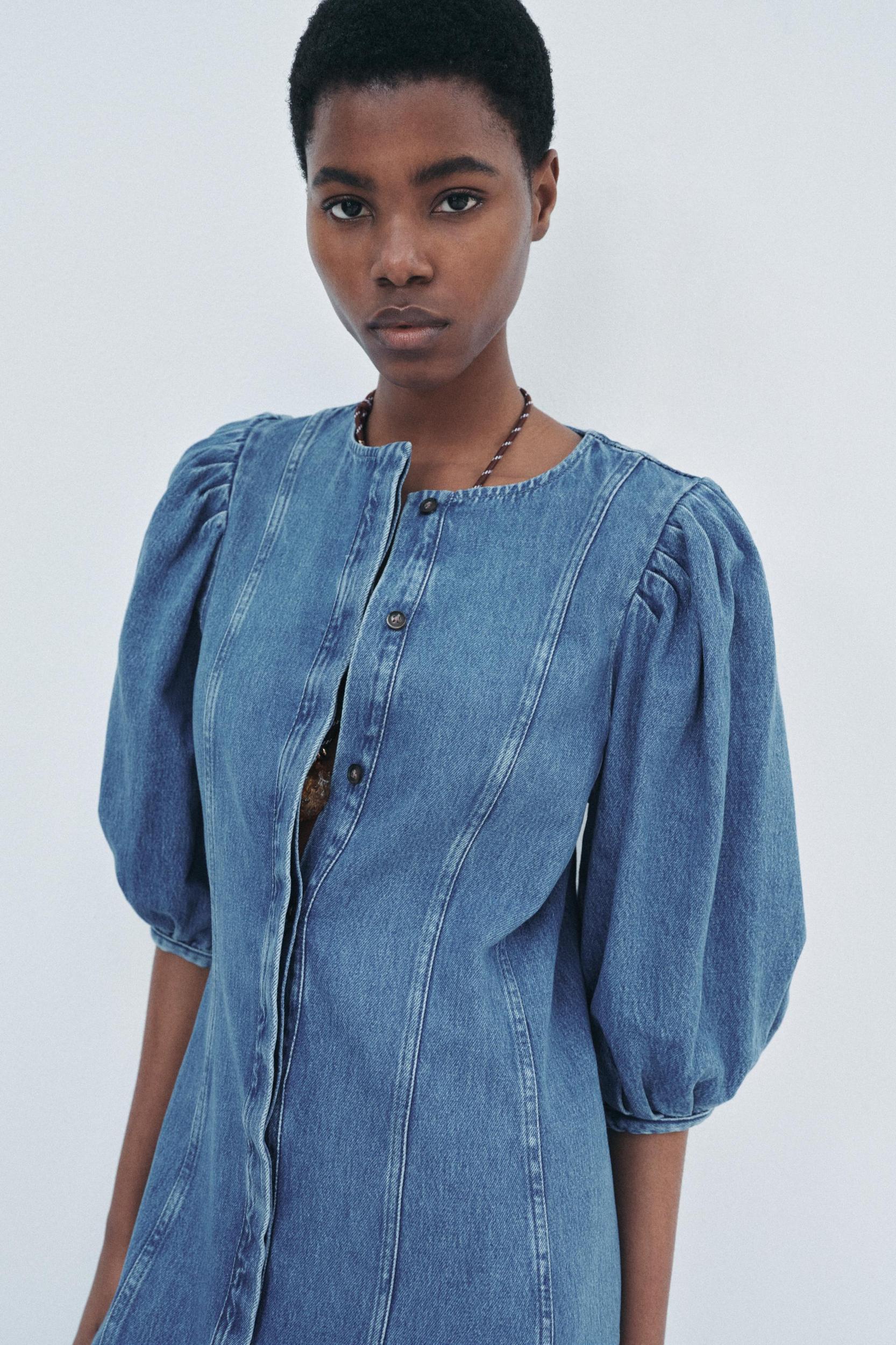 DENIM MIDI DRESS ZW COLLECTION Product Image