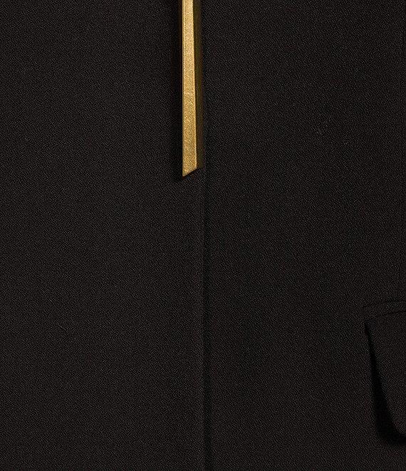 Donna Karan Knit Collarless Long Sleeve Snap Front Topper Jacket Product Image