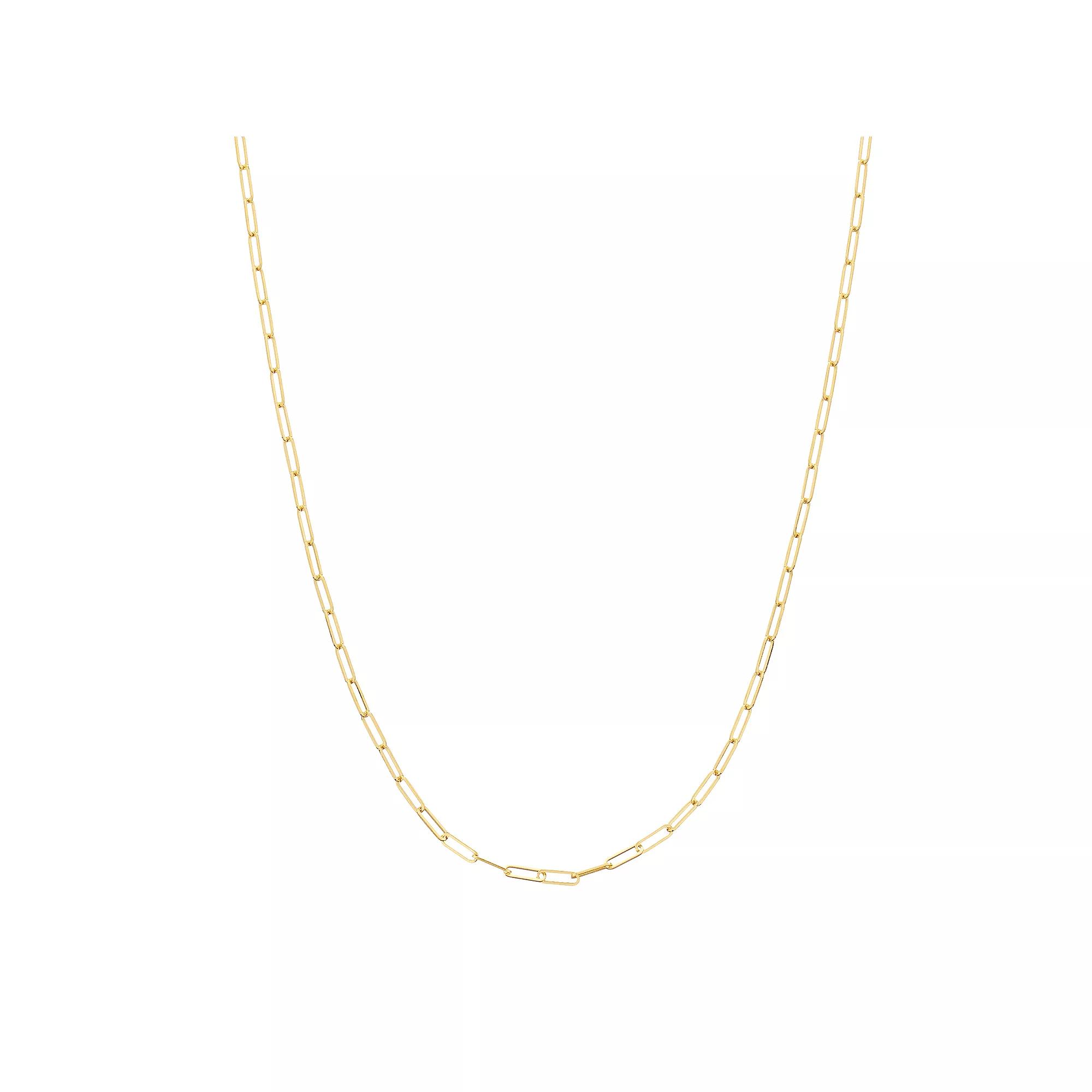 Womens 14K Gold Paperclip Chain Necklace Product Image