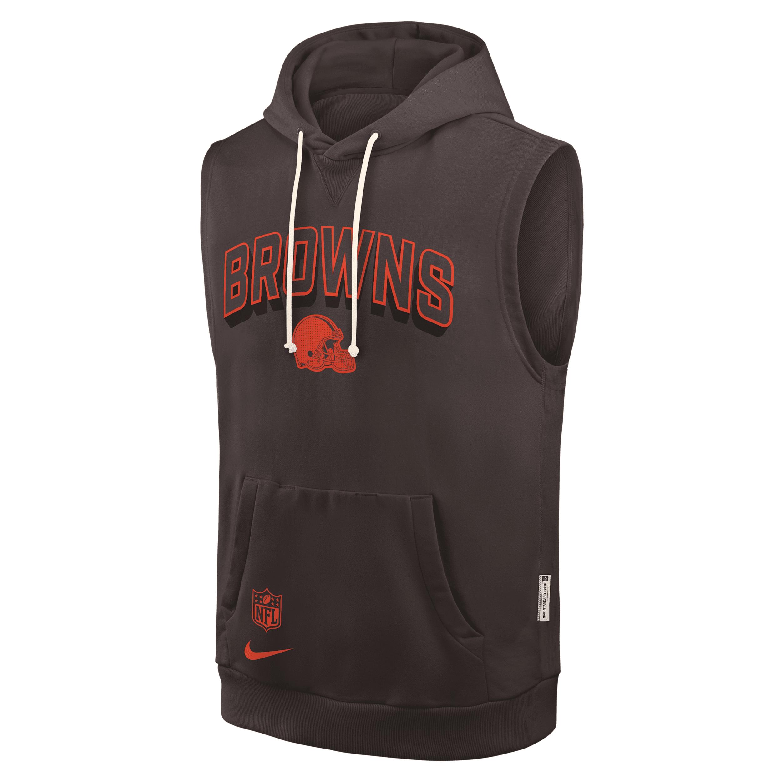 Cleveland Browns Sideline Nike Men's Dri-FIT NFL Sleeveless Pullover Hoodie Product Image