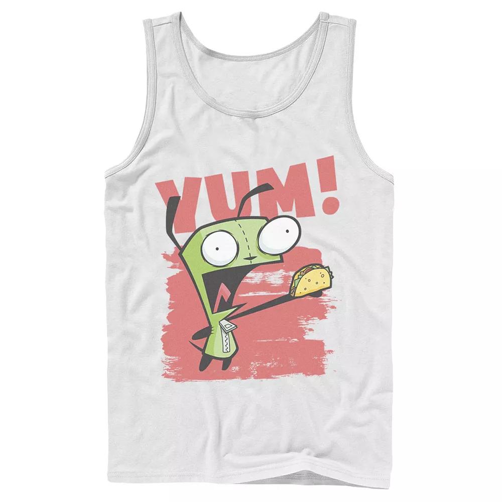 Men's Nickelodeon Invader Zim Gir Screaming Yum! Taco Portrait Graphic Graphic Tank Top,  Product Image