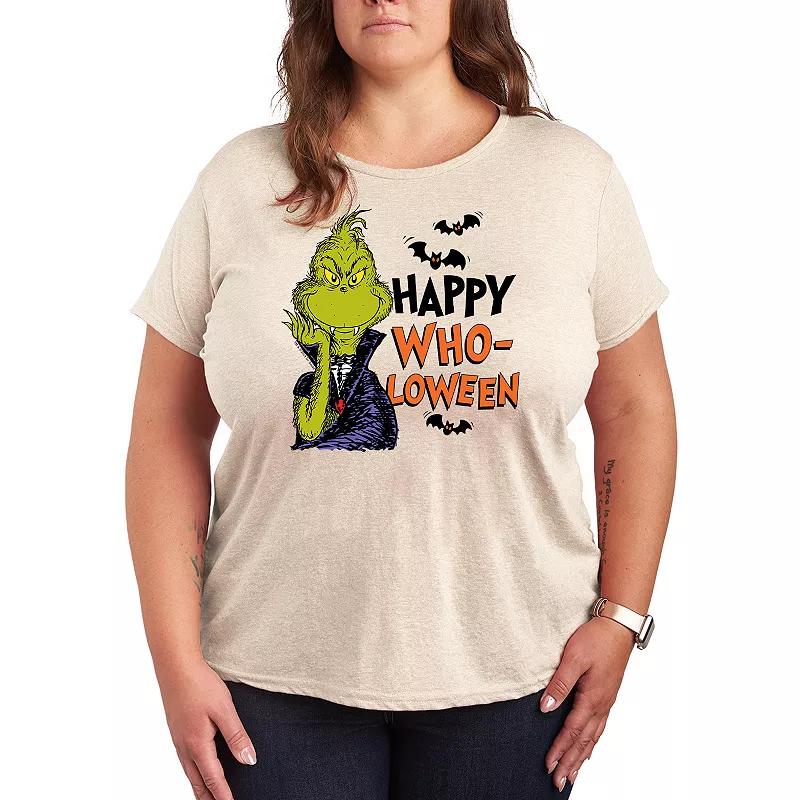 Plus Size Dr. Seuss Grinch Happy Who-Loween Graphic Tee, Womens Product Image