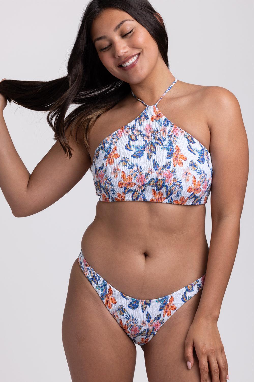 Kelia Smocked Bikini Bottom - Palm Female Product Image