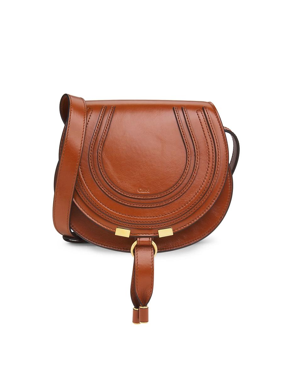 Womens Small Marcie Leather Saddle Bag Product Image