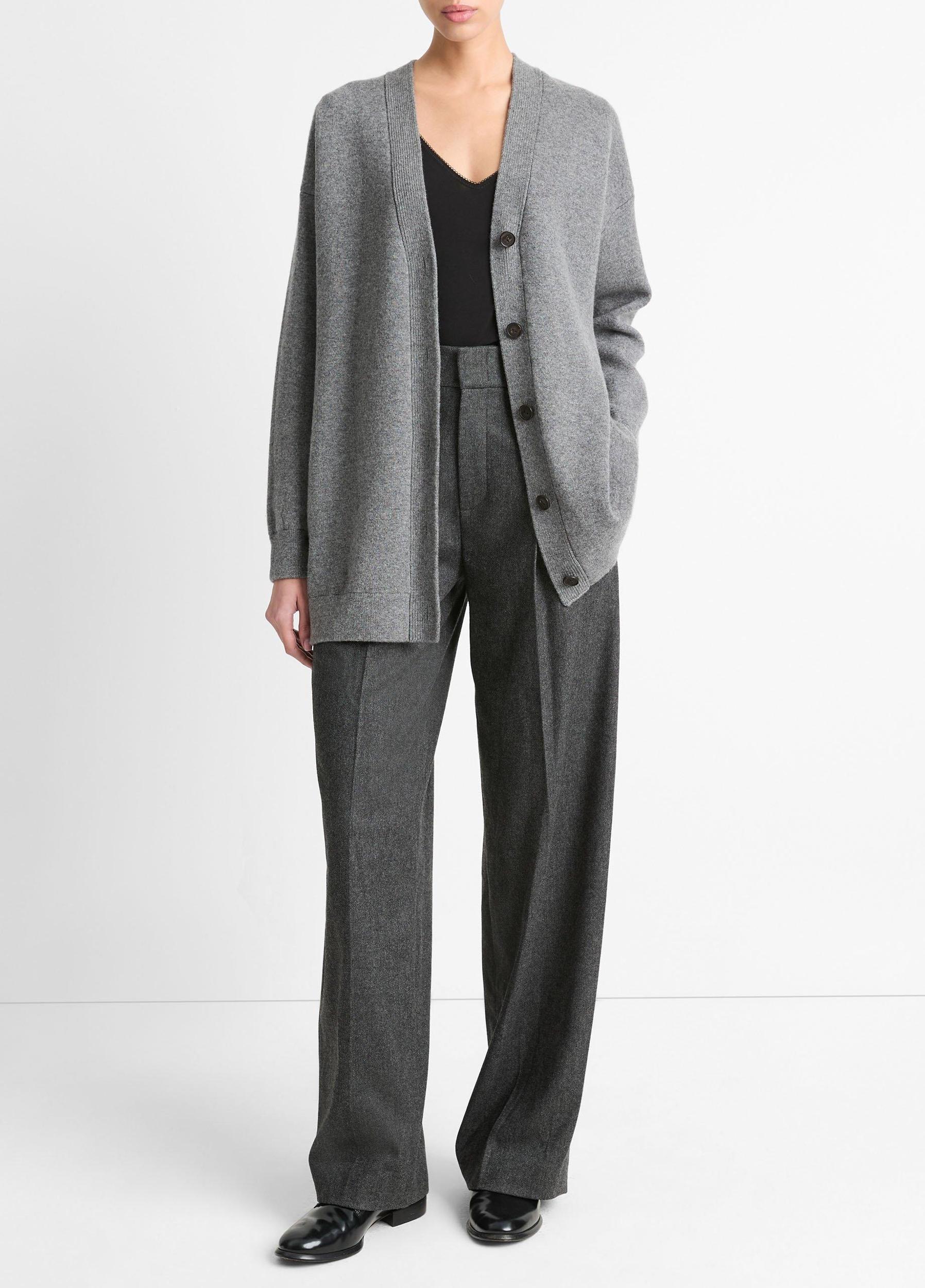 Double-Knit Wool-Blend Oversized Cardigan Product Image