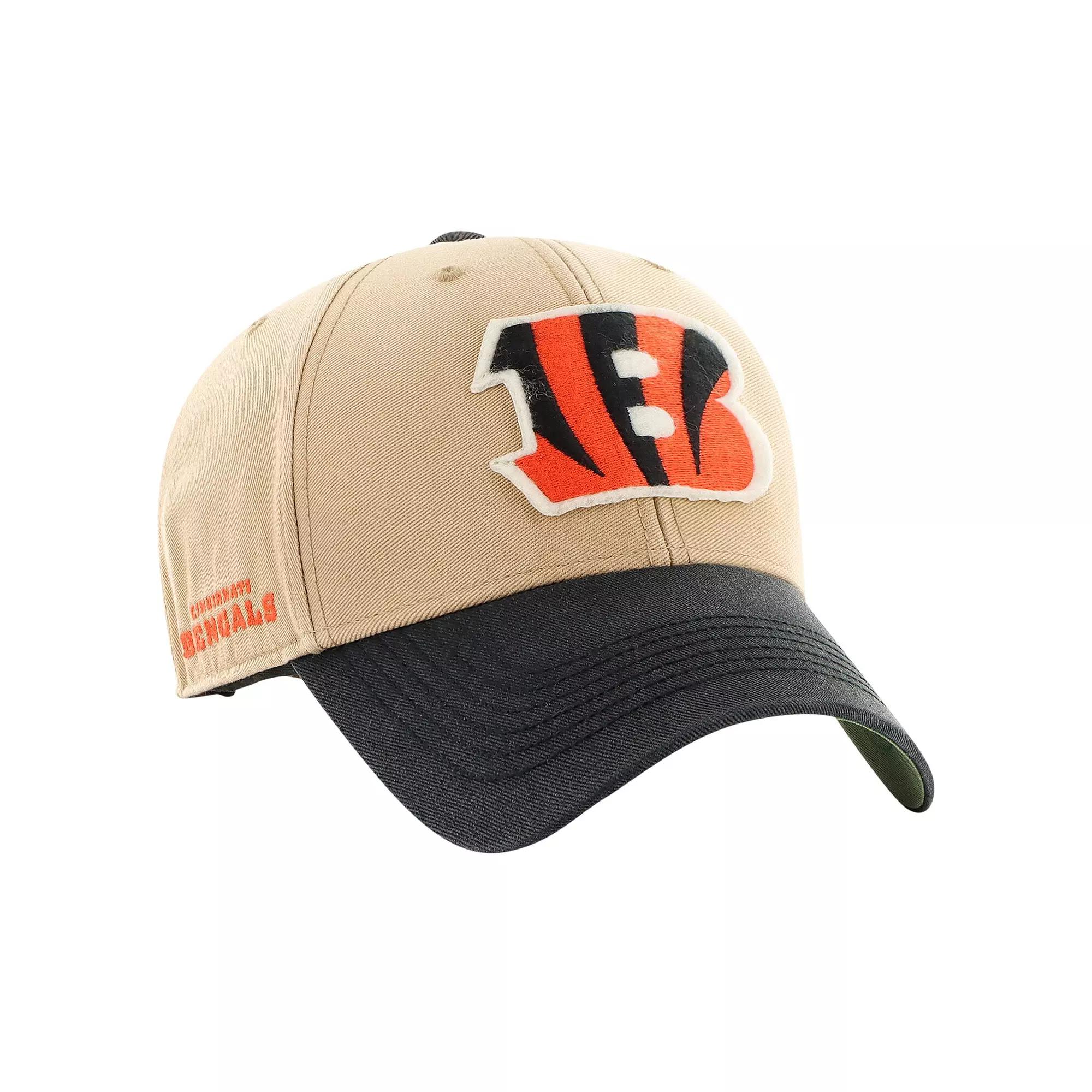 Men's '47 Khaki/Black Cincinnati Bengals Dusted Sedgwick MVP Adjustable Hat, Beig K Product Image