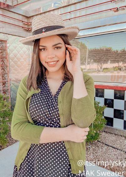 Crewneck Button Down Knit Cardigan Sweater Product Image