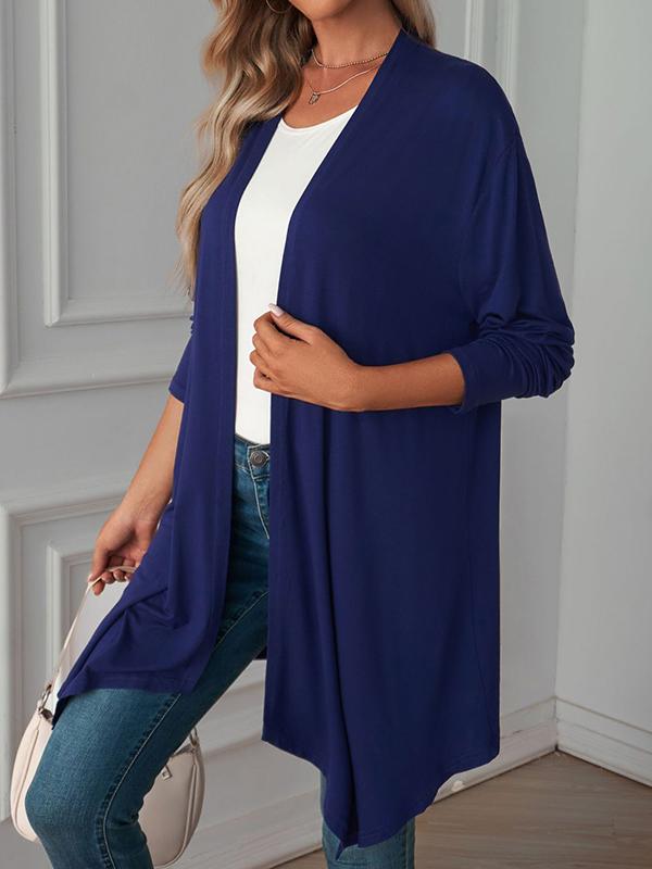 Long Sleeves Loose Solid Color Statement Collar Outerwear Product Image