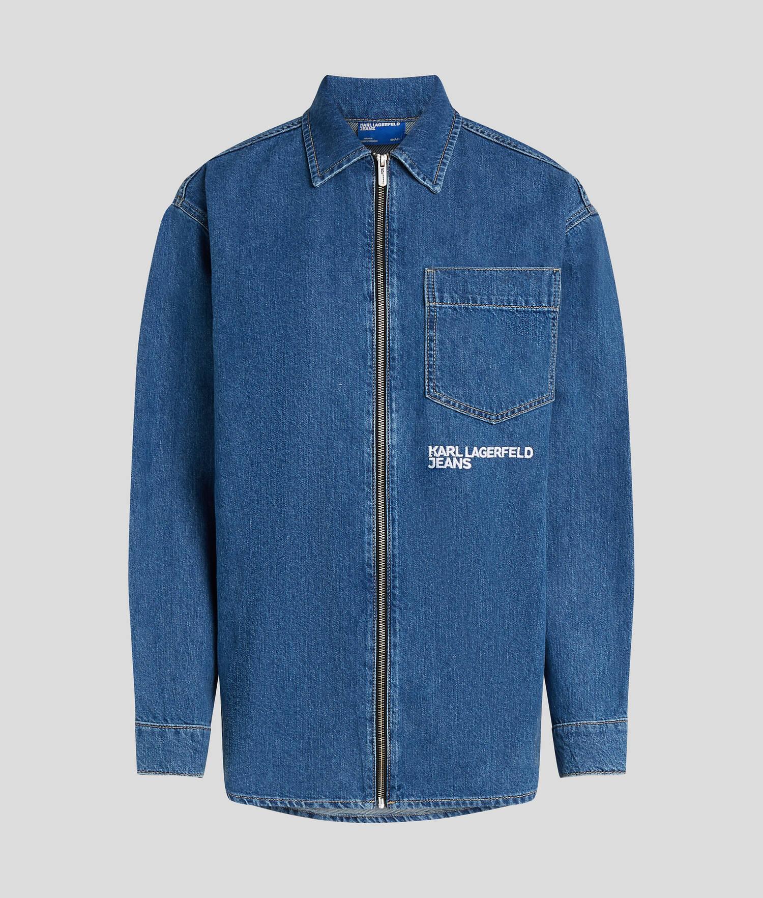 ZIP-FRONT DENIM SHIRT Product Image
