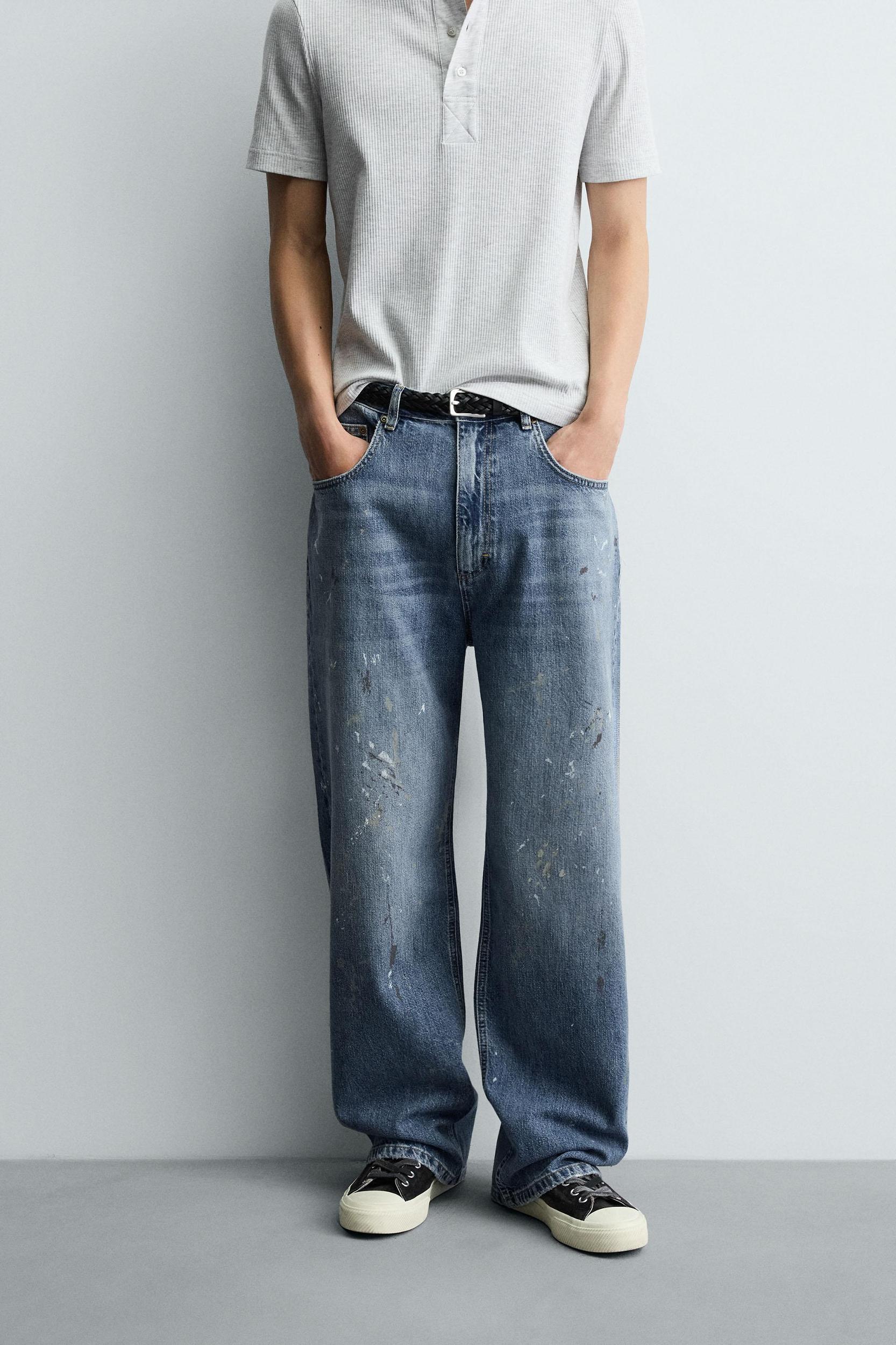 SPLATTERED BAGGY FIT JEANS Product Image