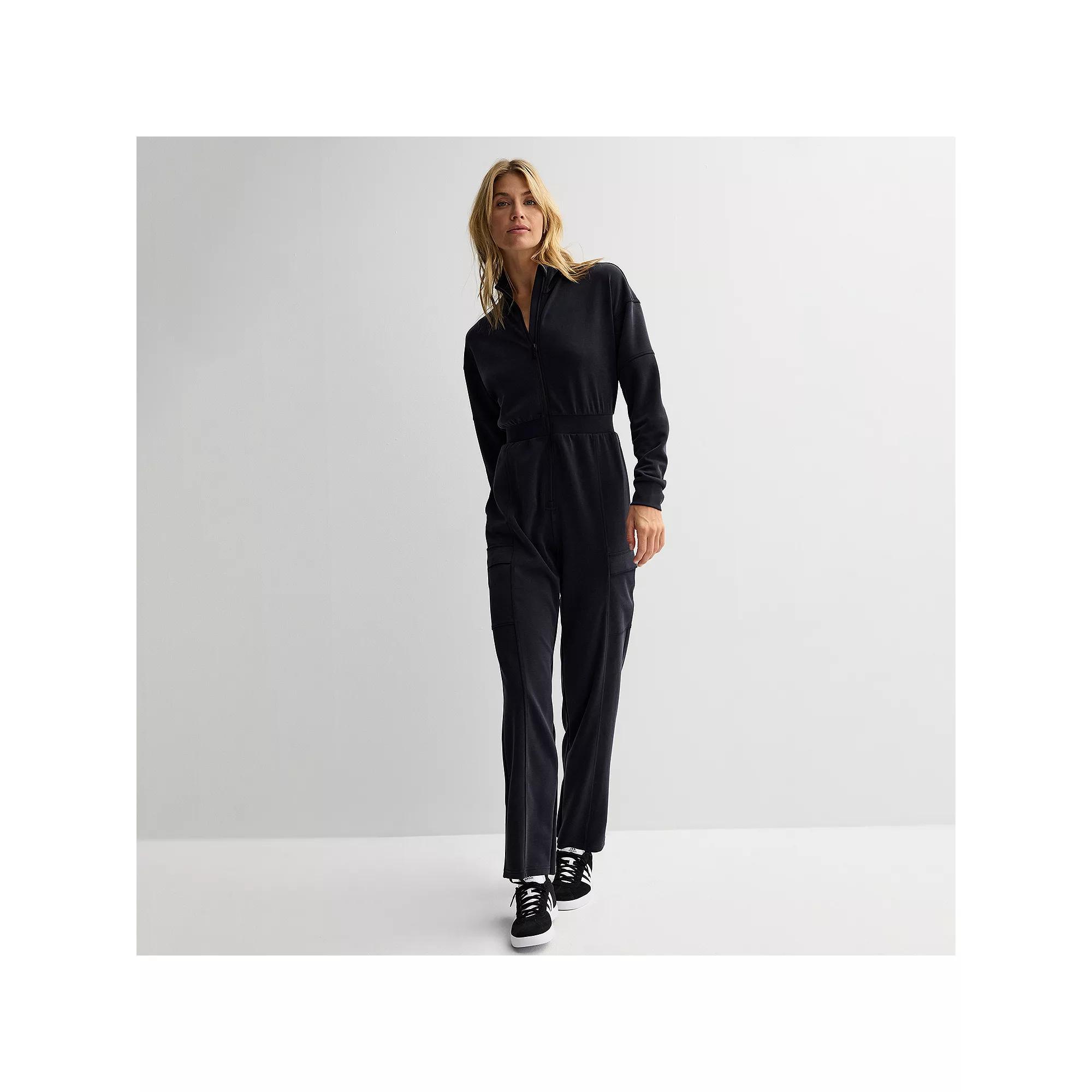 Women's FLX Long Sleeve Solace Flight Jumpsuit, Size: Small Long, Mineral Black Product Image
