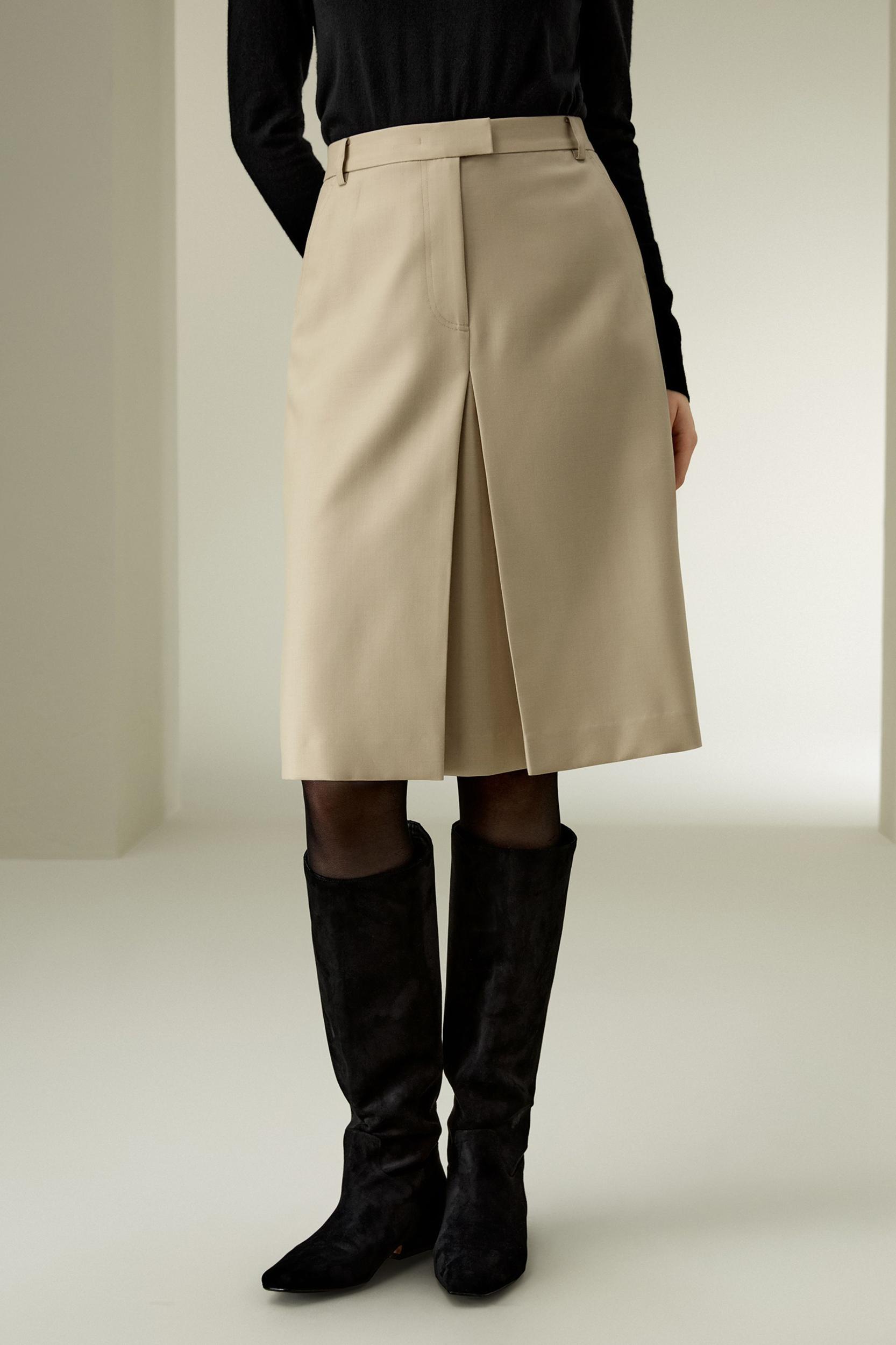 LILYSILK Womens Wool Skirt - Black Wool Silk - Perfect Wardrobe Staples Basic Style Bottoms 16 Product Image