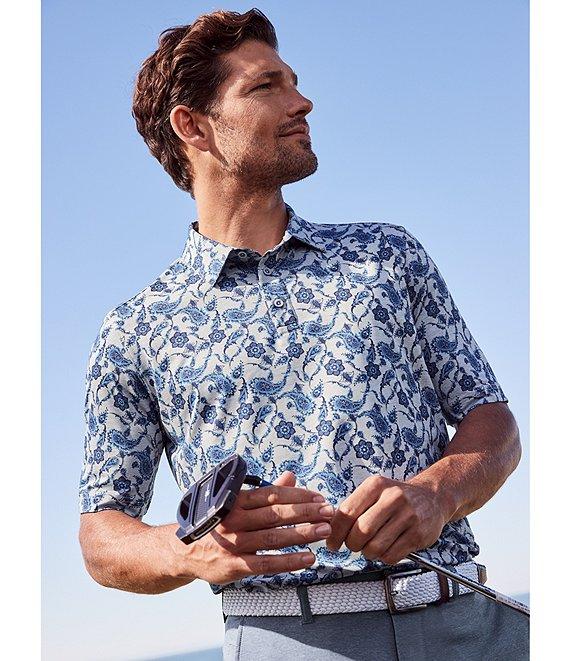 Johnston & Murphy XC4 Paisley Print Performance Short-Sleeve Polo Shirt Product Image