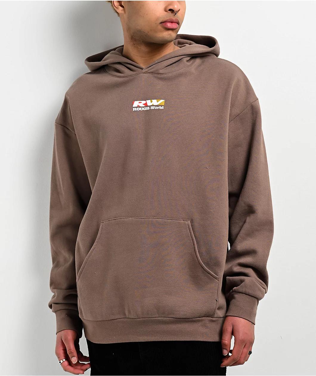 Rough World Drift Brown Hoodie Product Image